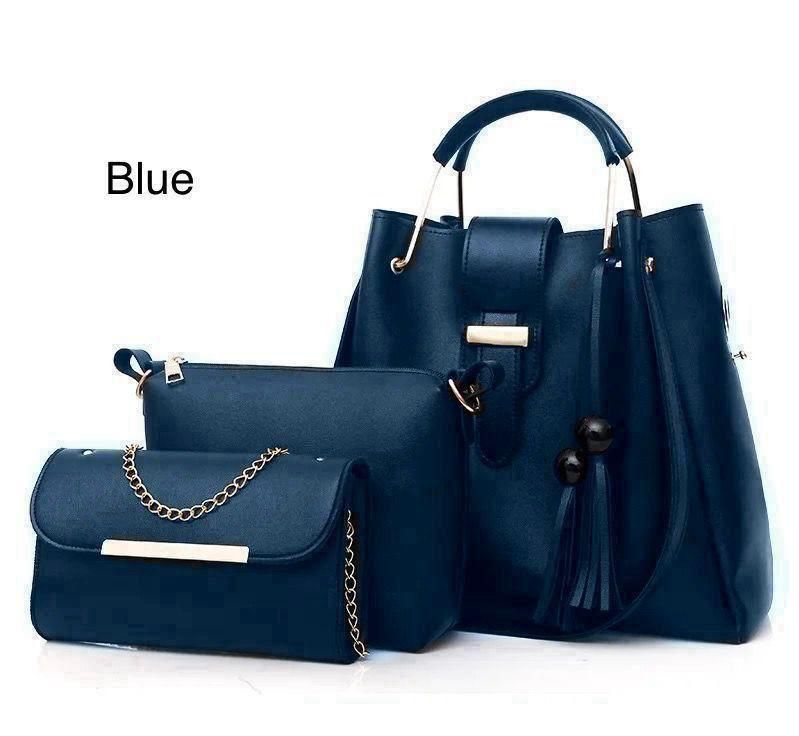 3-Piece Women’s Faux Leather Handbag Set
