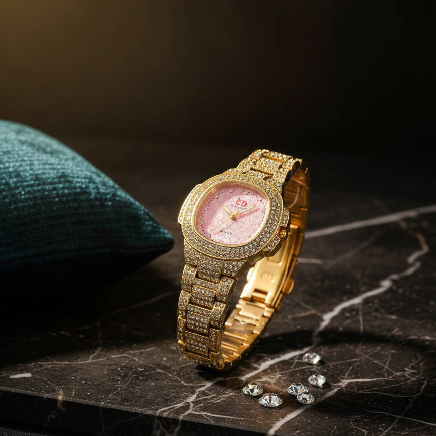 Luxury Two Tone Iced Out Watch for Women