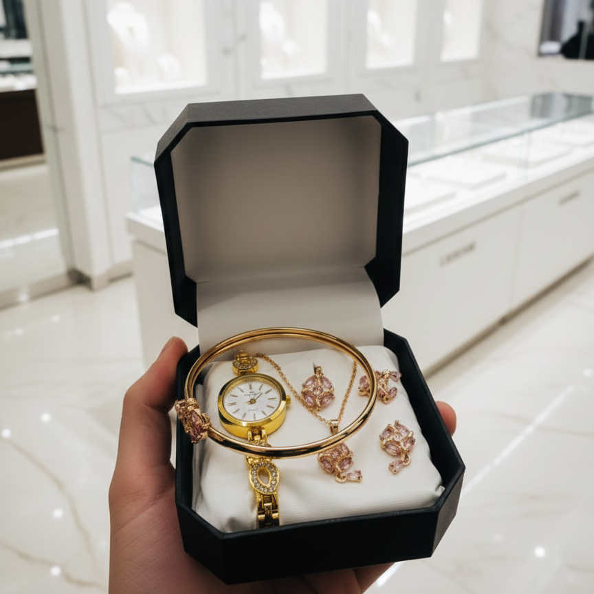 Luxury Women’s Watch & Bracelet Set