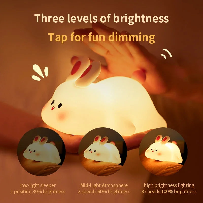 Cute Rabbit Silicone Night Lamp 🐰
