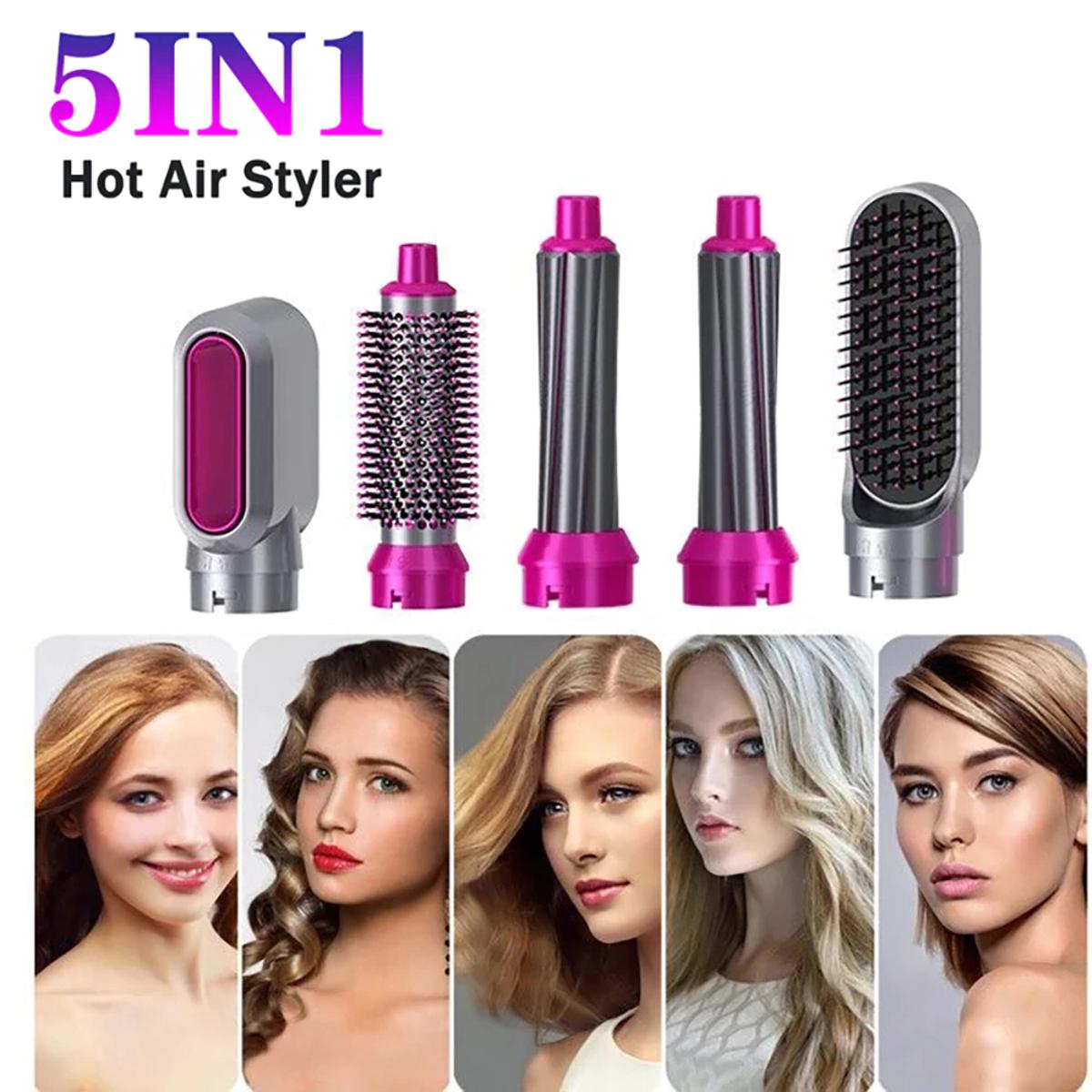 5-in-1 Hair Dryer Brush – Straightener & Curler