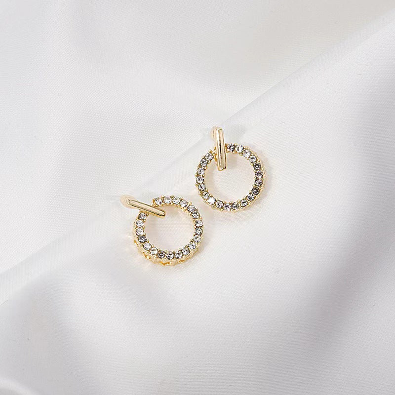 Circle Zircon Earrings – Gold & Silver