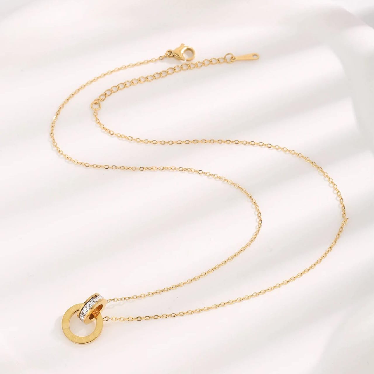 Roman Double Ring Pendant