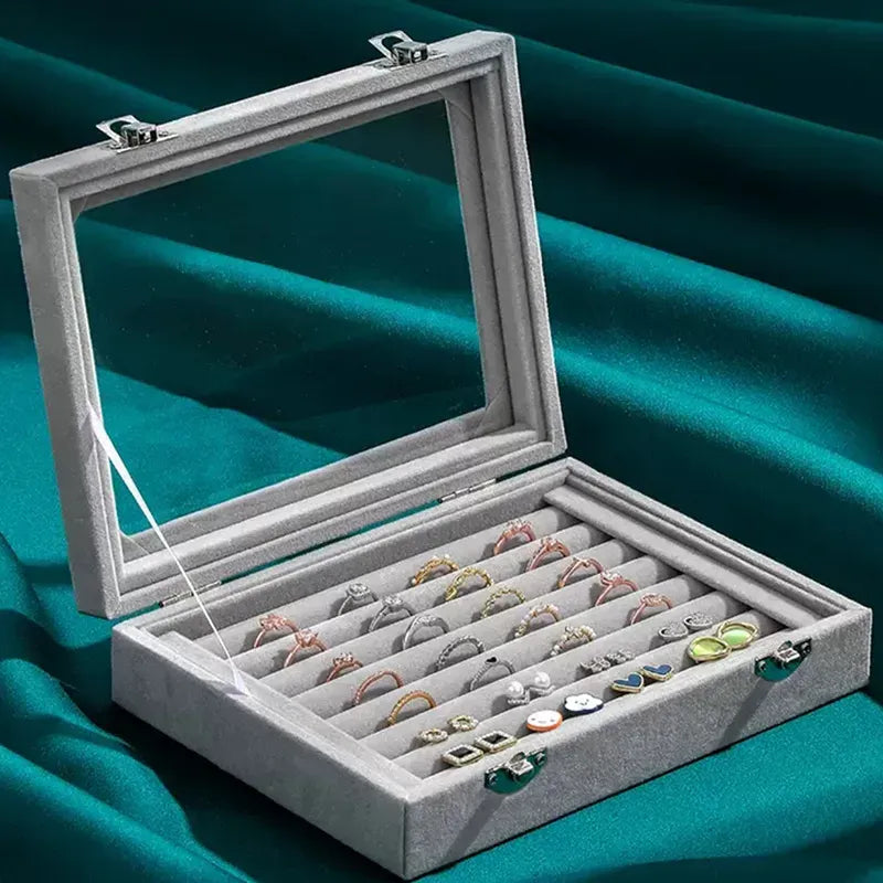 Mistico Velvet Jewelry Box – Glass Lid